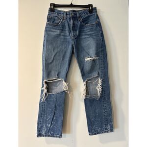 Levi’s 501 Original Fit Jeans Men’s W29 L26 Button Fly Distressed Ripped Knees